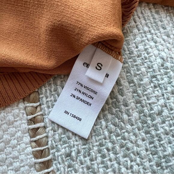 Cult Gaia Mustard Yellow Long Sleeves Wrap Around Pullover Sweater Women’s Small - Picture 9 of 9